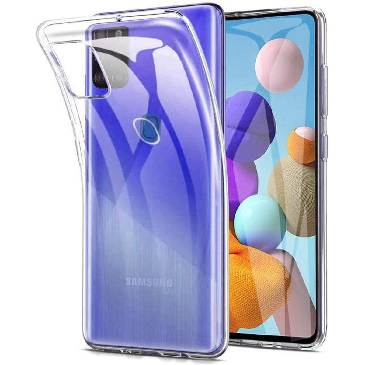 Samsung Galaxy A21s Premium Silicone Case Crystal Clear Soft TPU Ultra-Thin Transparent Flexible Protective Mobile Phone Back Cover