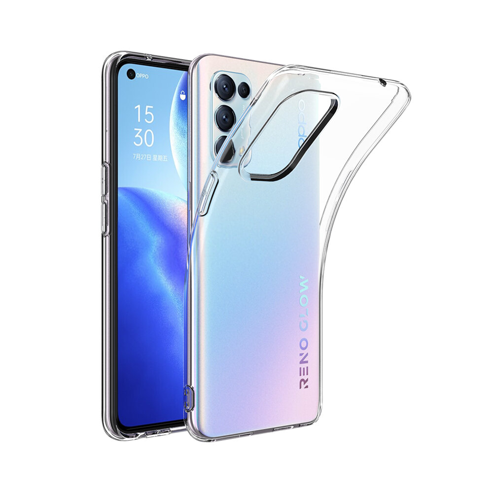 Oppo Reno 5 4g /Reno5 5g Premium Silicone Case Crystal Clear Soft TPU Ultra-Thin Transparent Flexible Protective Mobile Phone Back Cover