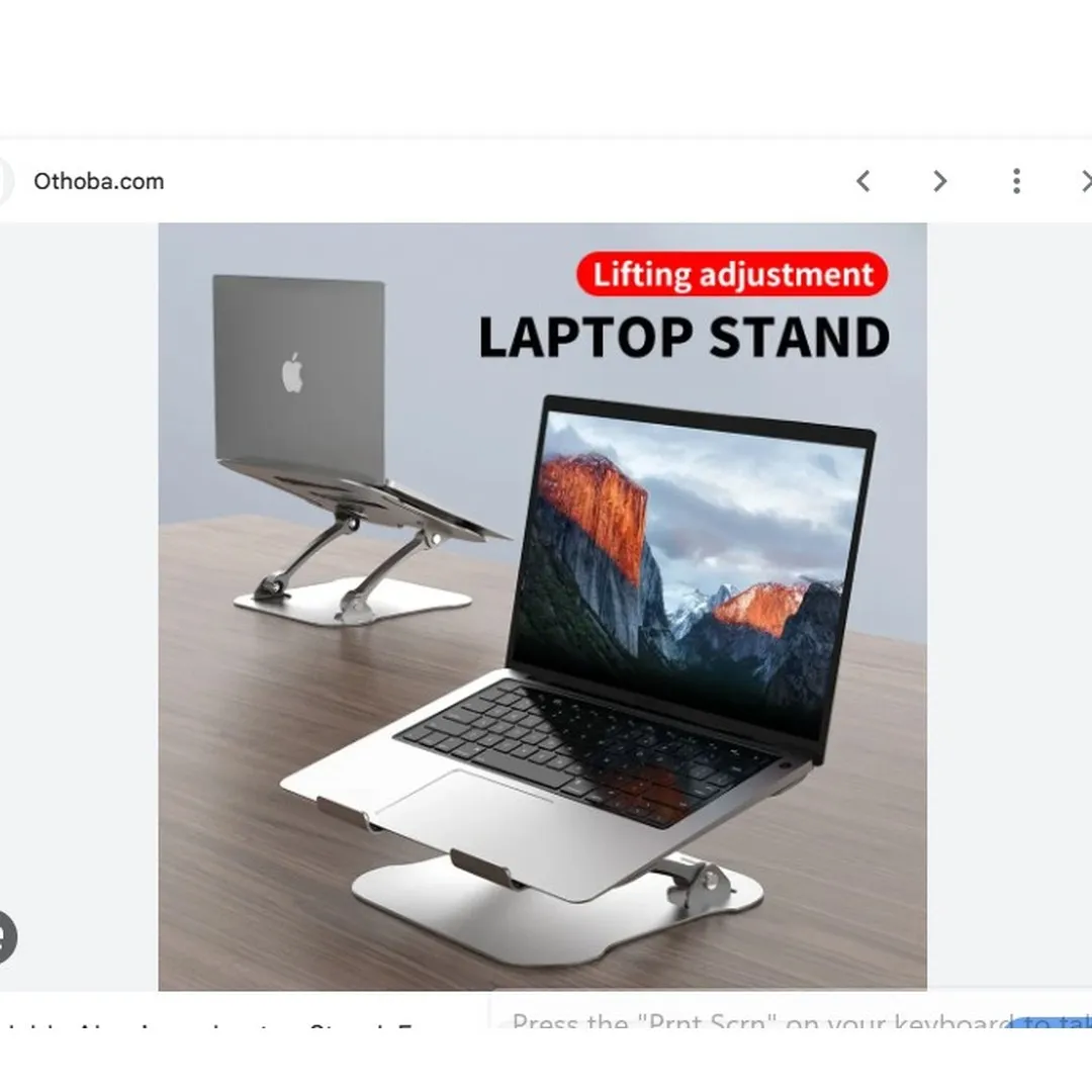 Aluminum Adjustable Anti-Slip Notebook Stand - Enhance Comfort And Stability With Foldable Laptop, Stand, Laptop Stand Holder - Foldable - Price in Bangladesh