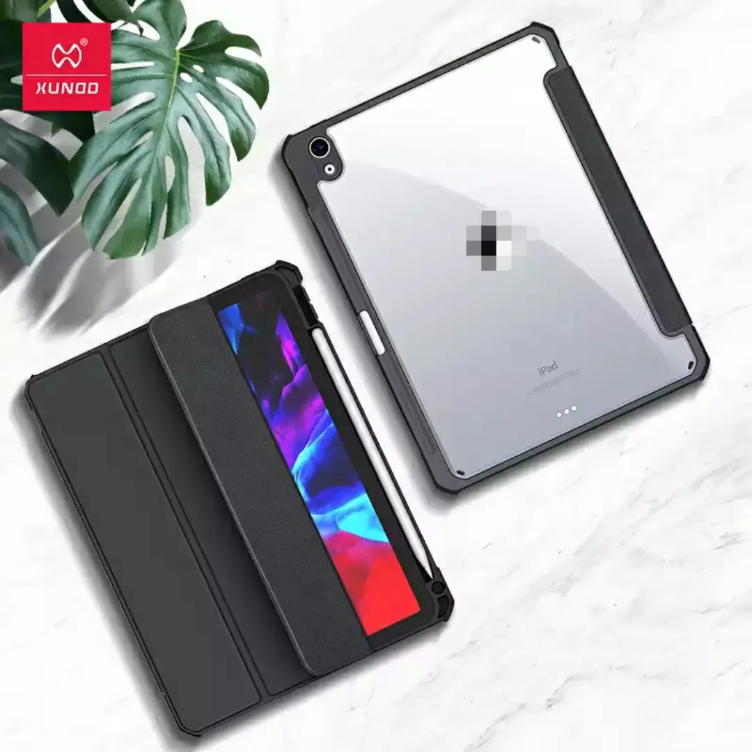 Xundd Leather Case For Apple Ipad 11Th Gen (2025) 11 Inch Case Shockproof Transparent Trifold Light Tablet Cover Model: A3355 (Global); A3356 (Global, China)
