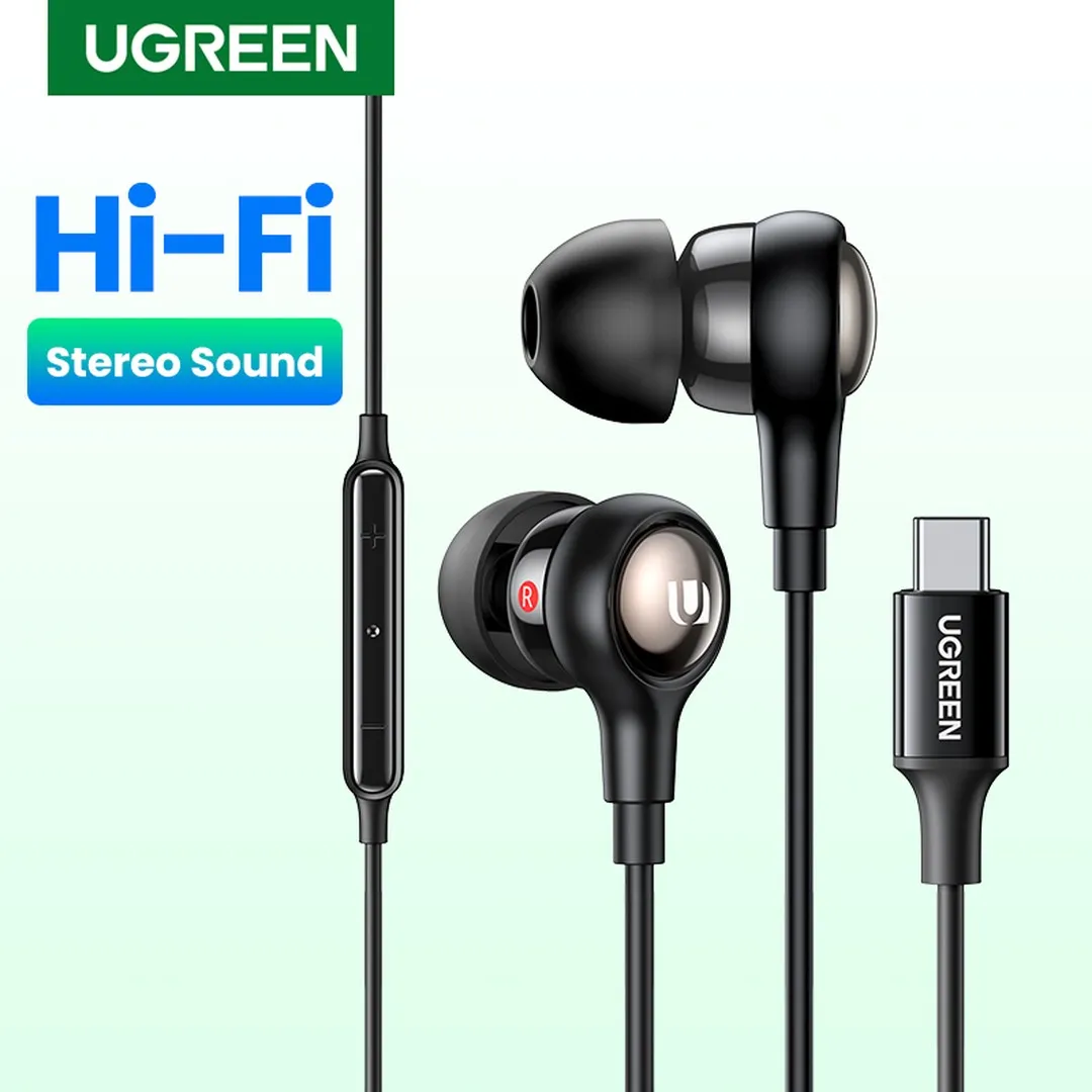 USB C Earbuds, Wired Headphones with Microphone and Volume Control Noise Cancelling Headphones, HiFi Stereo Wired Earbuds Compatible with 2021 iPad Pro Samsung Galaxy S21 Google Pixel 5/4/4XL
