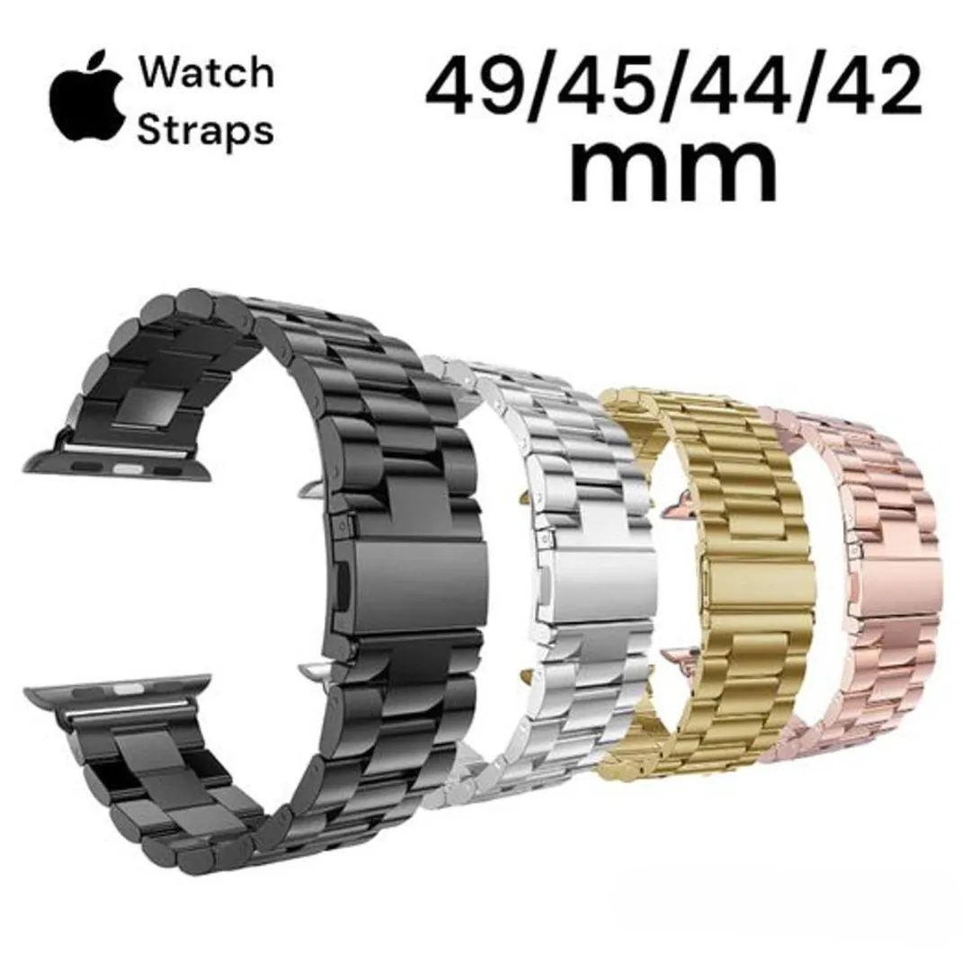 Premium Stainless Steel Watchband For Apple Watch For Apple Watch 42Mm/44Mm/45Mm/49Mm Stainless Steel Strap For Iwatch (Black/Silver/Gold/Rose Gold) - Price in Bangladesh