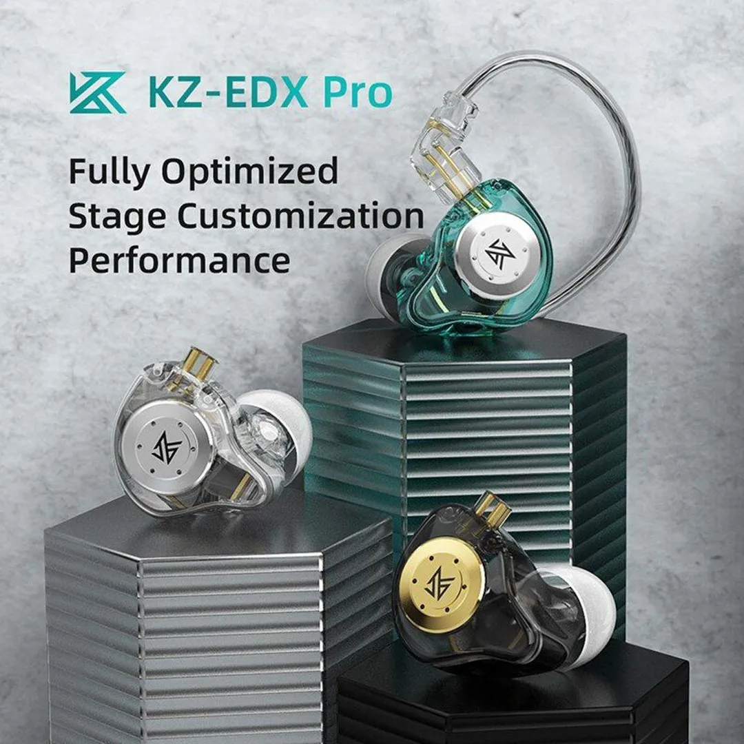 KZ EDX Pro Hi-Fi Bass Dual Magnetic Dynamic Earbuds with Mic
