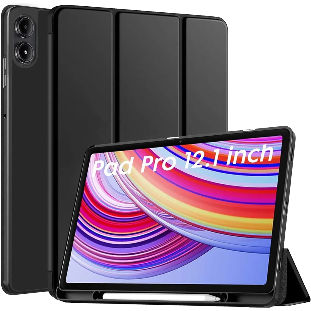 Xiaomi Redmi Pad Pro 2024 12.1 Inch Tablet Case Multi-Viewing Angles, Pu Leather Smart Cover With Auto Sleep Wake Feature For Xiaomi Redmi Pad Pro 2024 12.1 Inch With Pen Holder - Price in Bangladesh