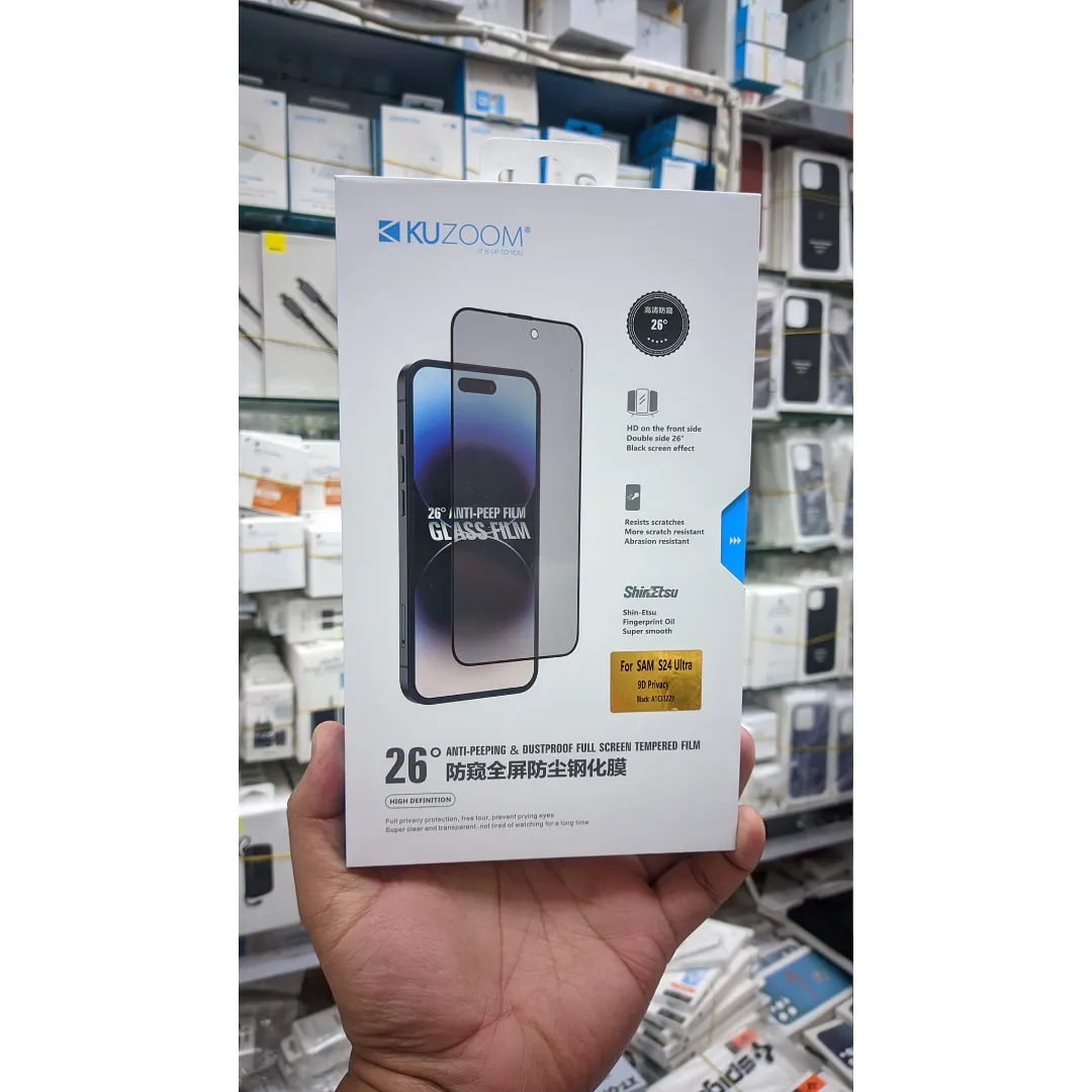 Premium Kuzoom Privacy 9D Tempered Glass Screen Protector For Samsung Galaxy S24 Ultra 5G