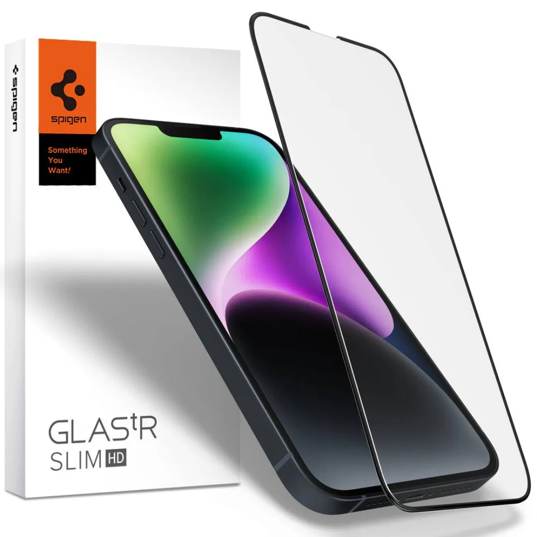 For Iphone 13 14 15 16 17 Pro Max , 14 15 16 17 Plus Air - Spigen Screen Protector Glas.Tr Slim Hd Tempered Glass Screen Protector [1 Pack]