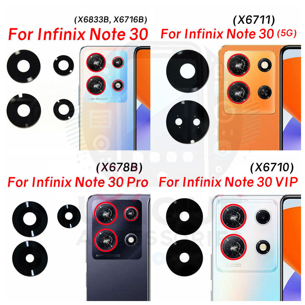 Infinix Note 30 30i 30 Pro 30 5G X6833B X6716 X6716B X6710 X678B X6711 Main Rear Camera Glass Lens 50 MP Ai Dual Camera (Not Camera Protector) - Price in Bangladesh