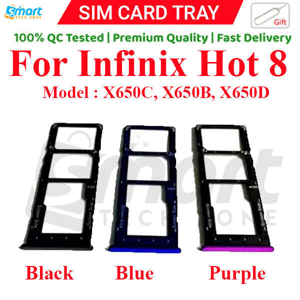 For Infinix Hot 8 (X650C X650B X650D) Sim Tray Micro SD Card Slot with Sim Ejector Pin Replacement Part - Price in Bangladesh