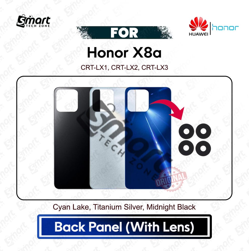 Honor X8a Back Cover Panel Backshell Casing with Logo All Colors Available Battery Door Replacement Part CRT-LX1, CRT-LX2, CRT-LX3 - Price in Bangladesh