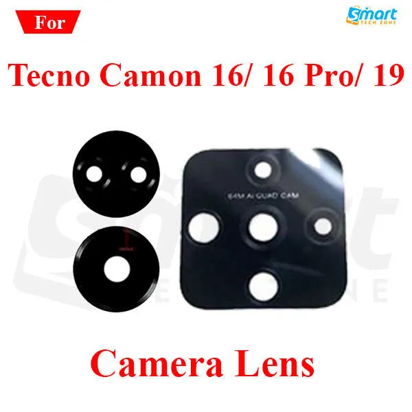 Back Rear Camera Lens Glass Compatible with Tecno Camon 16/ 16 Pro/ 19 Camera Lens Glass Without Frame - Price in Bangladesh