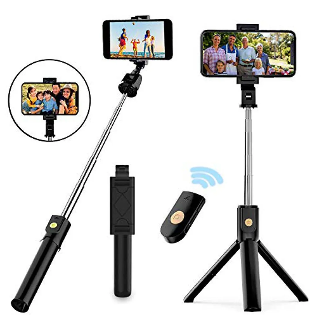 Selfie Stick, Extendable Selfie Stick Tripod with Detachable Wireless Remote
