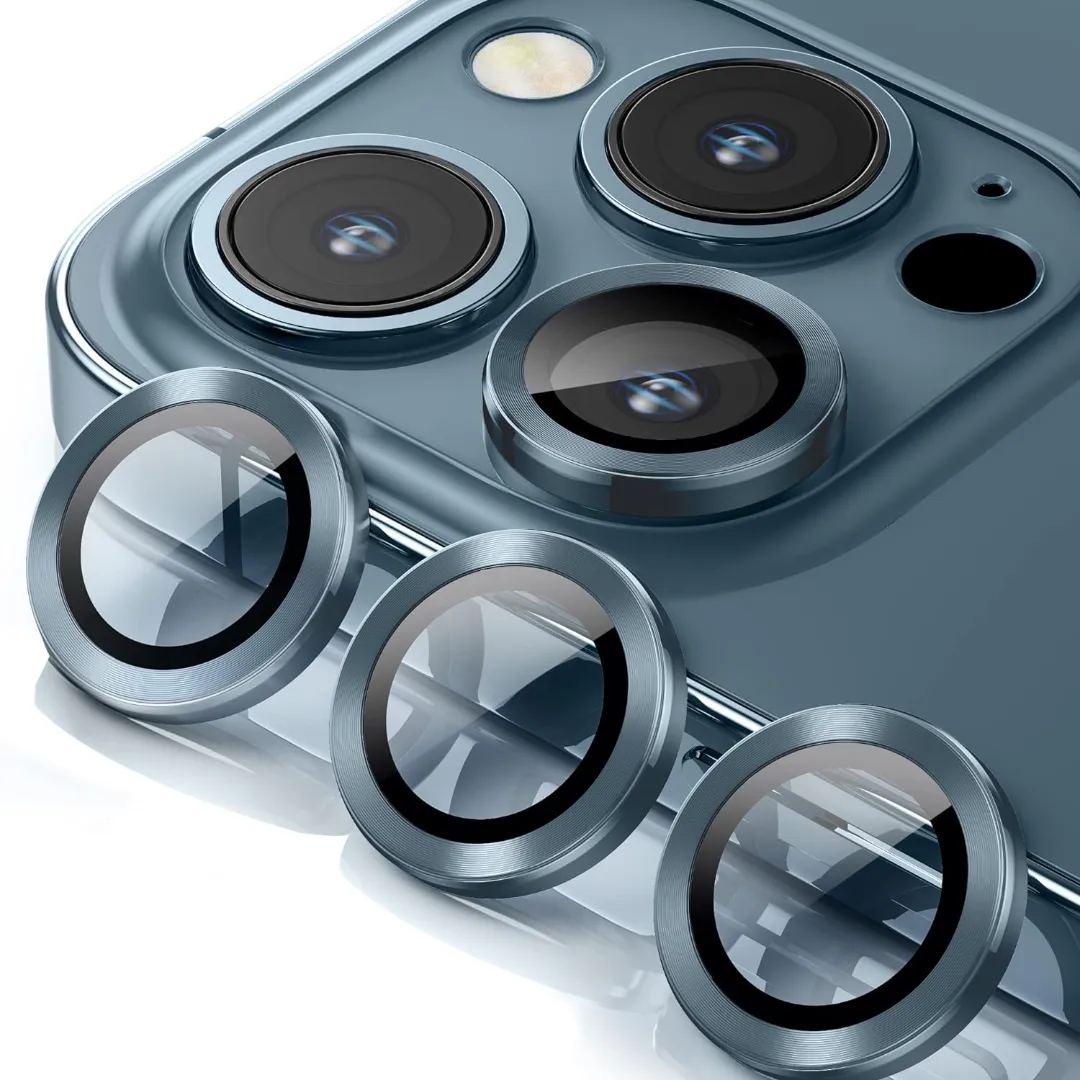 For Apple Iphone 12 Pro Max Camera Protector Wsken Metal Ring Tempered Glass Camera Lens Film Protector