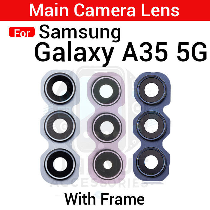 Camera Main Glass Lens With Frame for Samsung Galaxy A35 5G Replacement Part (Not Tempered Camera Glass Protector) - Price in Bangladesh