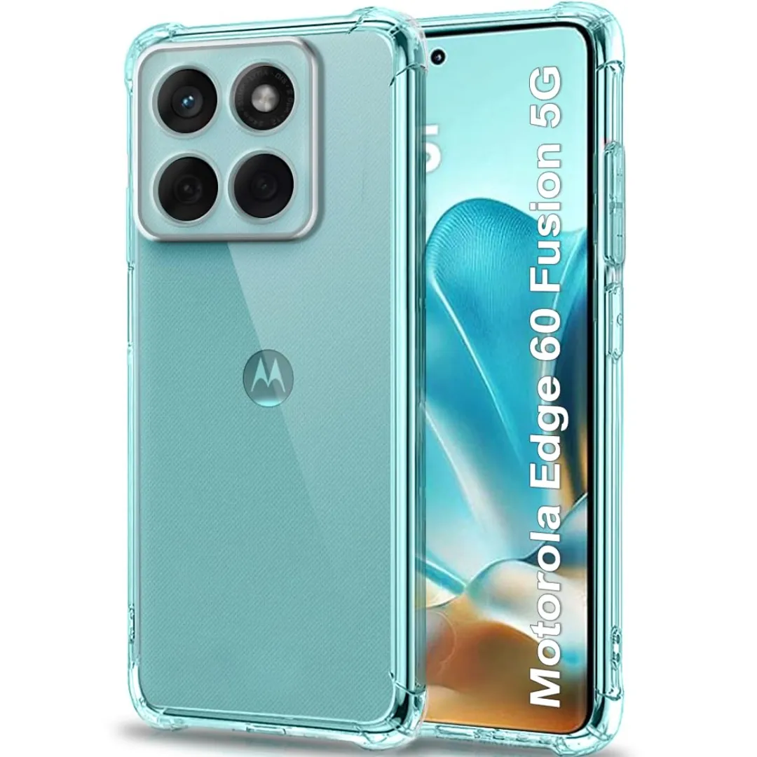 Shockproof Clear Bumper Back Cover Case For Motorola Edge 60 Fusion 5G |360 Degree Soft Transparent Back Cover Case For Moto Edge 60 Fusion,Edge 60 5G (Transparent)