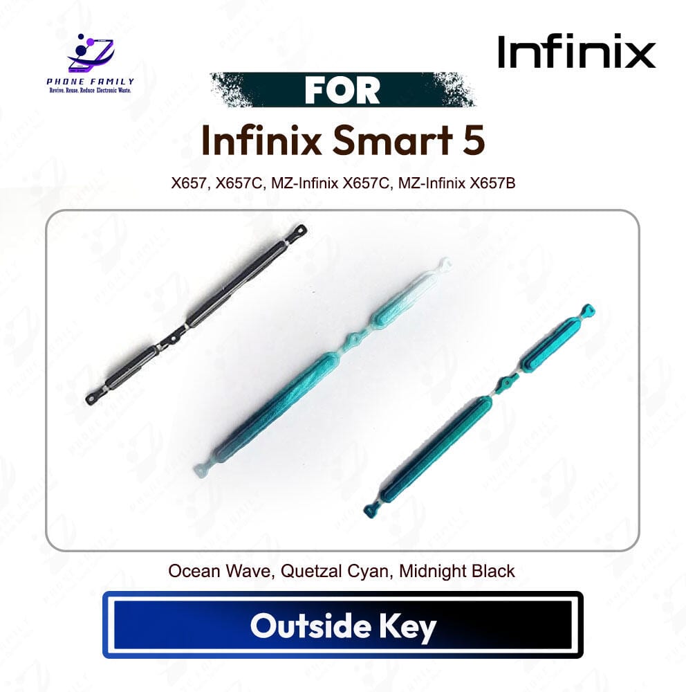 Infinix Smart 5 Volume Up Down Button Side Key, Outside Key Replacement Repair Spare Part For X683, X683B - Price in Bangladesh