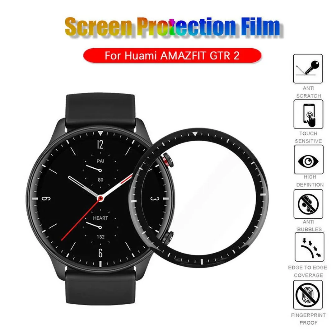 For Xiaomi Amazfit GTR 2 eSIM / 2e 2 Watch Full Cover 3D Curved Plating Soft PMMA PET Film Screen Protector -Not Tempered Glass