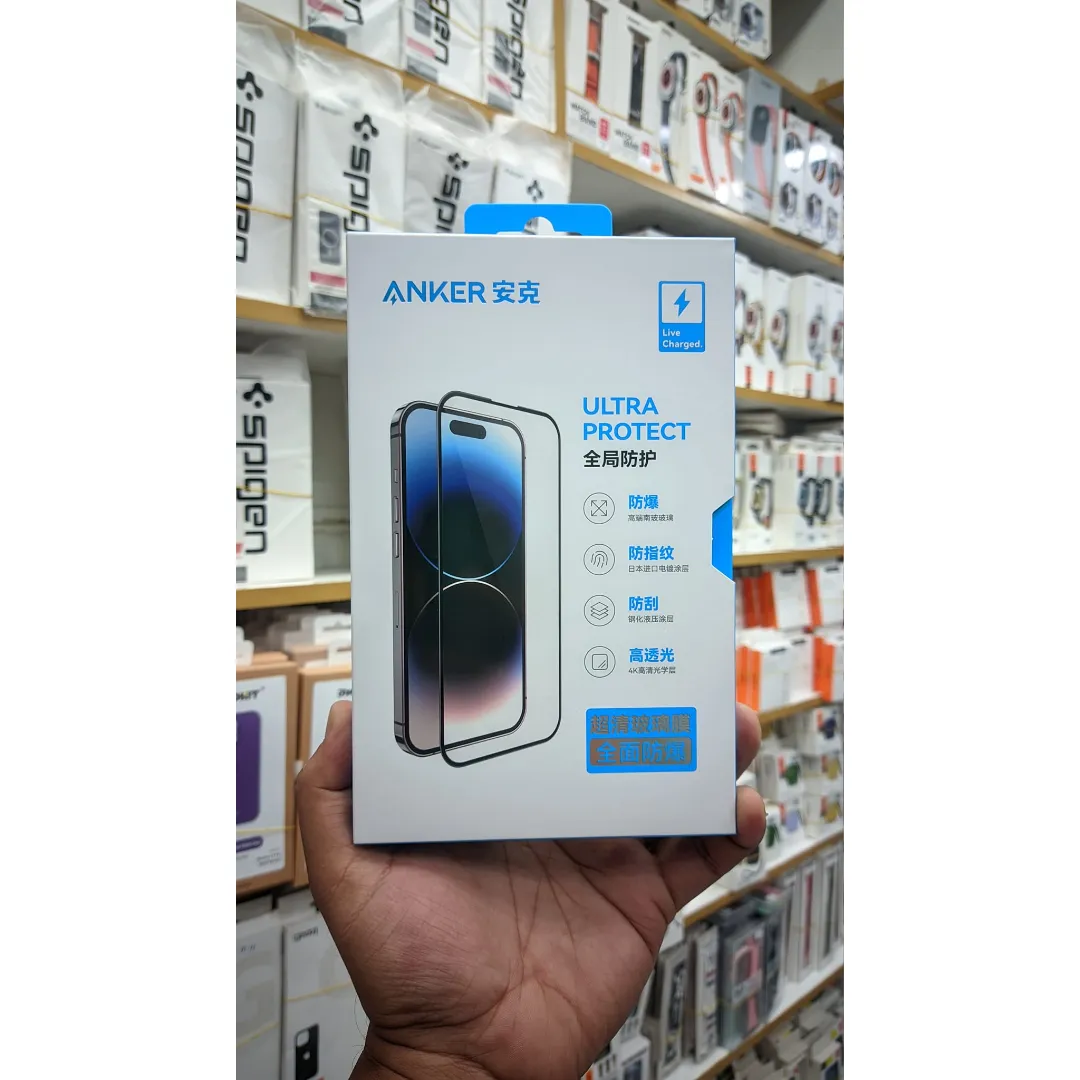 Premium Anker Ultra Protect Hd Clear Smooth Tempered Gorilla Glass Screen Protector Film For Apple Iphone 15 Plus 6.7 Inches 2023
