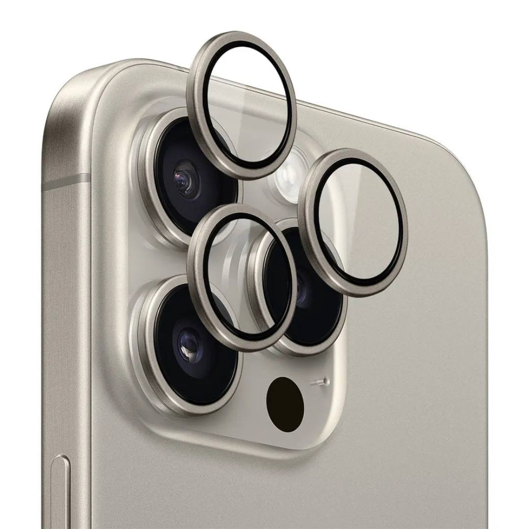 For Apple Iphone 15 Pro /Iphone 15 Pro Max 3Pcs Camera Lens Protector Rings Aluminum+Tempered Glass Scratch Resistant 1 Set