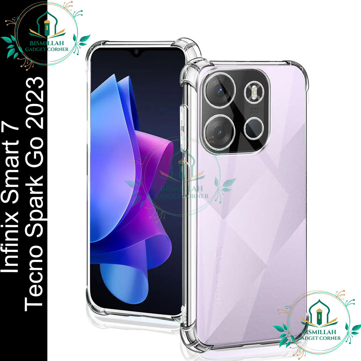 Transparent back cover For Infinix Smart 7 / Tecno Spark Go 2023 Luxury transparent Protect Back Cover Soft Case