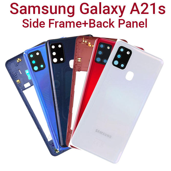 For Samsung Galaxy A21s Side Frame + Back Panel Housing + Camera Glass Back shell Replacement Spare Parts - Price in Bangladesh