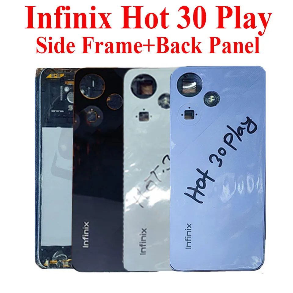 For Infinix Hot 30 Play Side Frame + Back Panel Housing + Camera Glass Back shell Replacement Spare Parts - Price in Bangladesh