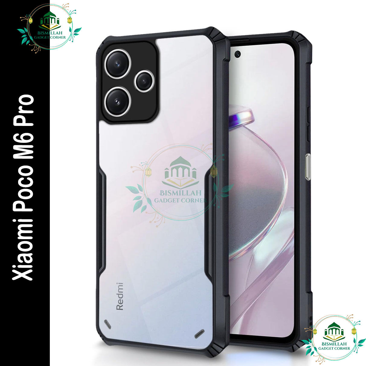 Xundd Back Cover for Xiaomi Poco M6 Pro Transparent Hybrid Hard PC Back Bumper