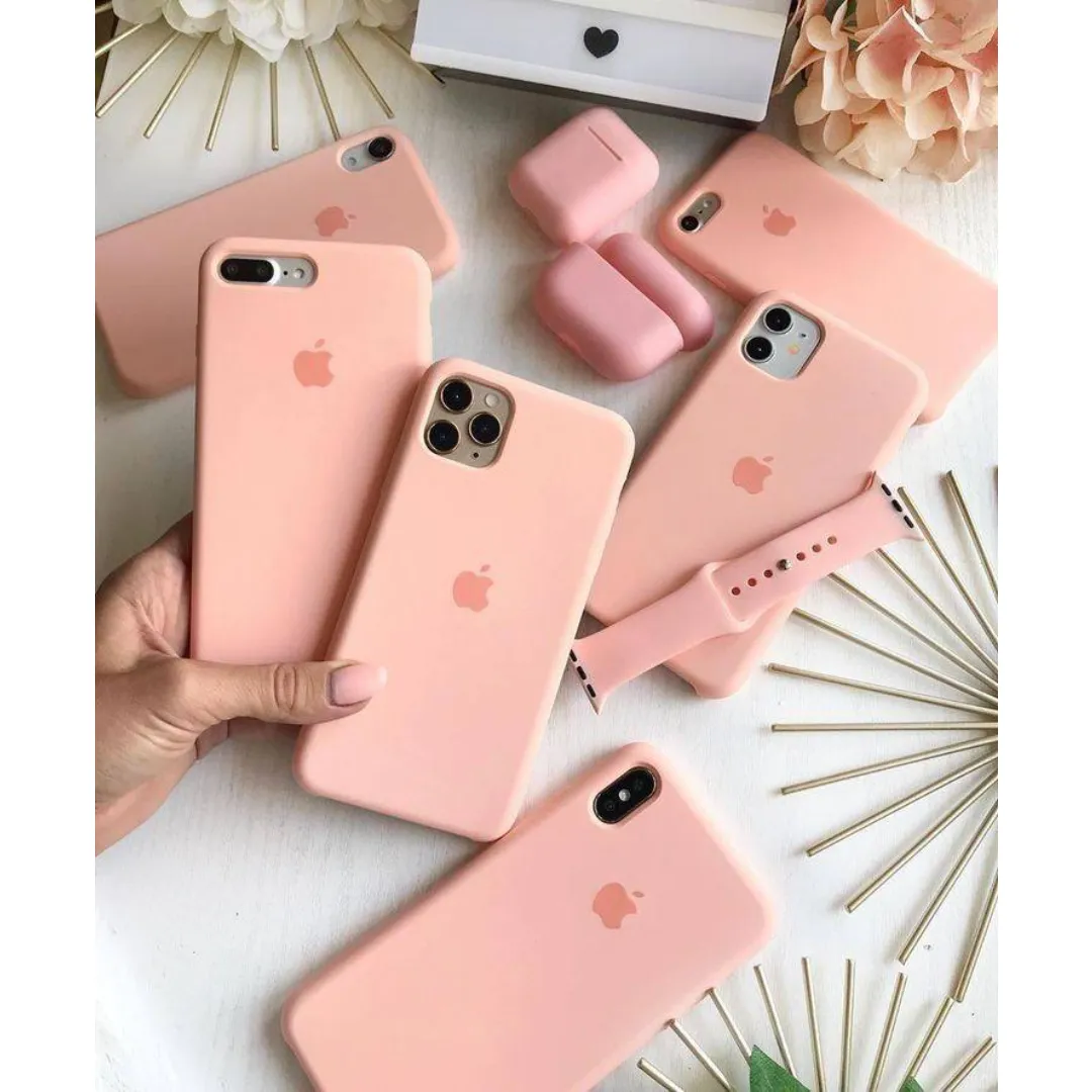 Official Liquid Silicone Phone Case For Apple Iphone 16 15 14 13 12 11 Pro Max Mini Xs Max Xr X 8 + 7 6S Plus + 14+ 15+ 16+ Plus Max Shockproof Soft Phone Casing With Velvet Inside Anti-Fall Dark Color Phone Cover With Apple Logo