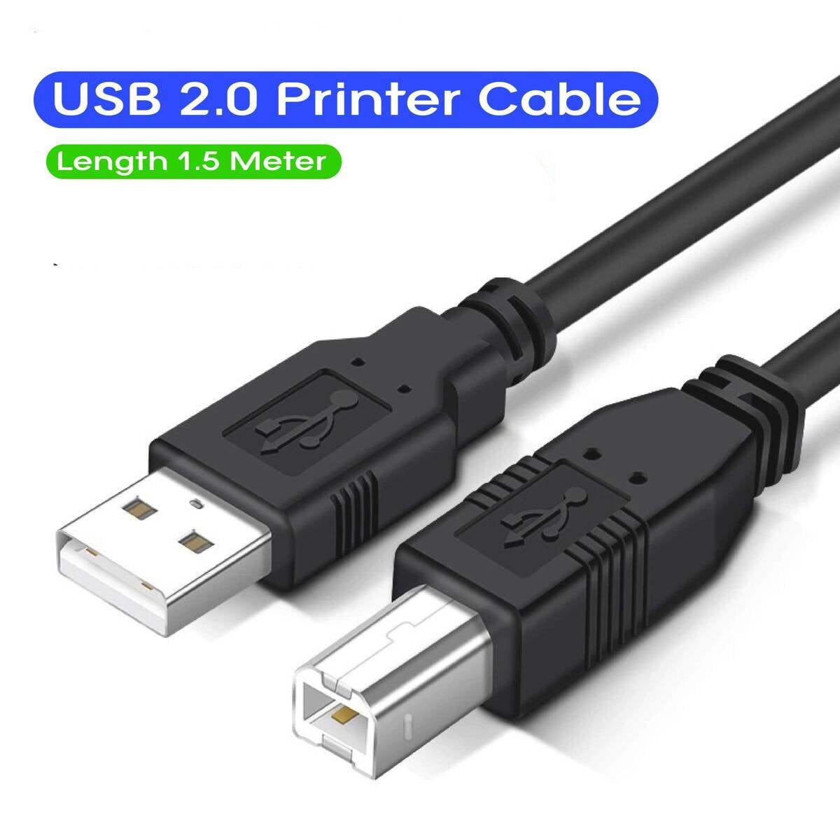 USB Printer Cable 1.5M Black Usb 2.0 Printer Cable 1.5Meter - Price in Bangladesh