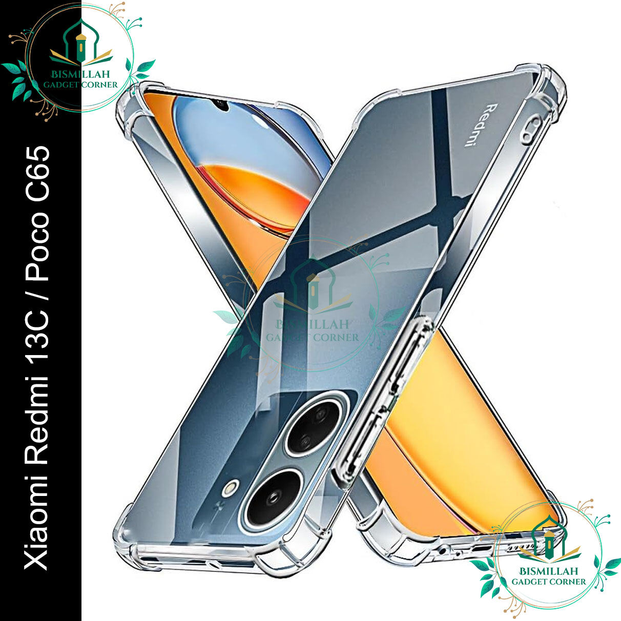 Transparent back cover For Xiaomi Redmi 13C / Poco C65 Luxury transparent Protect Back Cover Soft Case