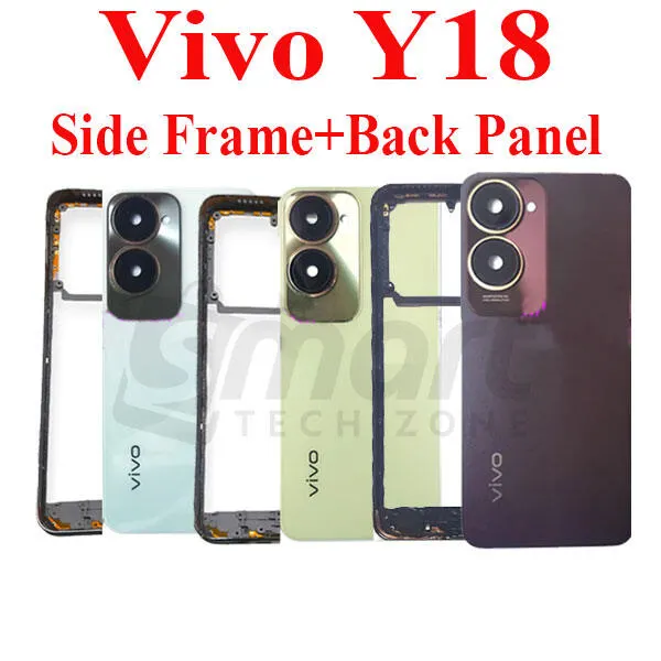 For Vivo Y18 Side Frame + Back Panel Housing + Camera Glass Back shell Replacement Spare Parts - Price in Bangladesh