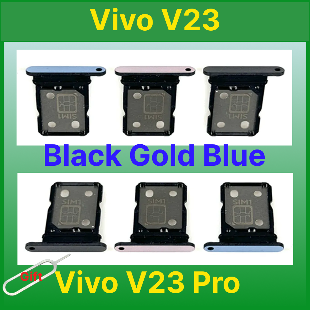 For Vivo V23/V23 Pro Single / Dual Nano Sim Card Tray Holder Sim Adaptor With Free Sim Ejector Pin Replacement Part - Price in Bangladesh