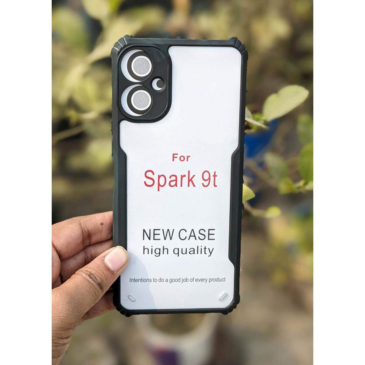 For Tecno Spark 9T Shockproof TPU Bumper Clear Acrylic Mobile Phone Case