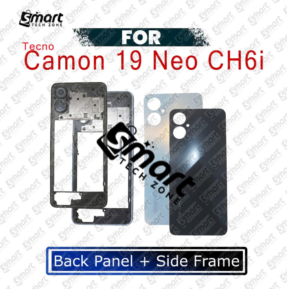 For Tecno Camon 19 Neo CH6i Side Frame + Back Panel Housing + Camera Glass Back shell Replacement Spare Parts - Price in Bangladesh