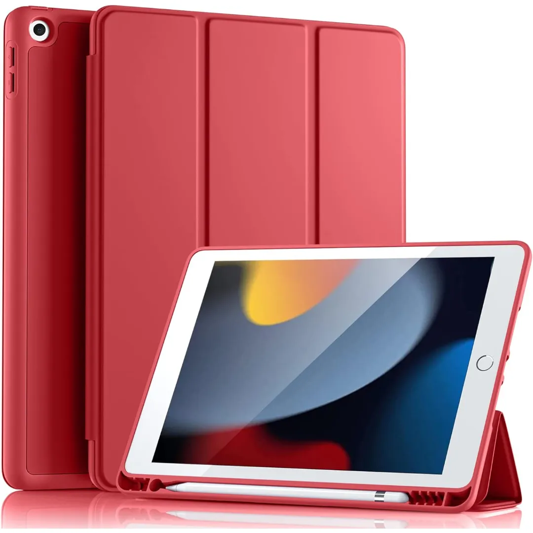 Case For Ipad 9Th/8Th/7Th Generation 2021/2020/2019 10.2 Inch With Pencil Holder, Soft Tpu Back & Tri-Fold Stand Protective, Auto Wake/Sleep For Ipad 10.2 Inch, Black