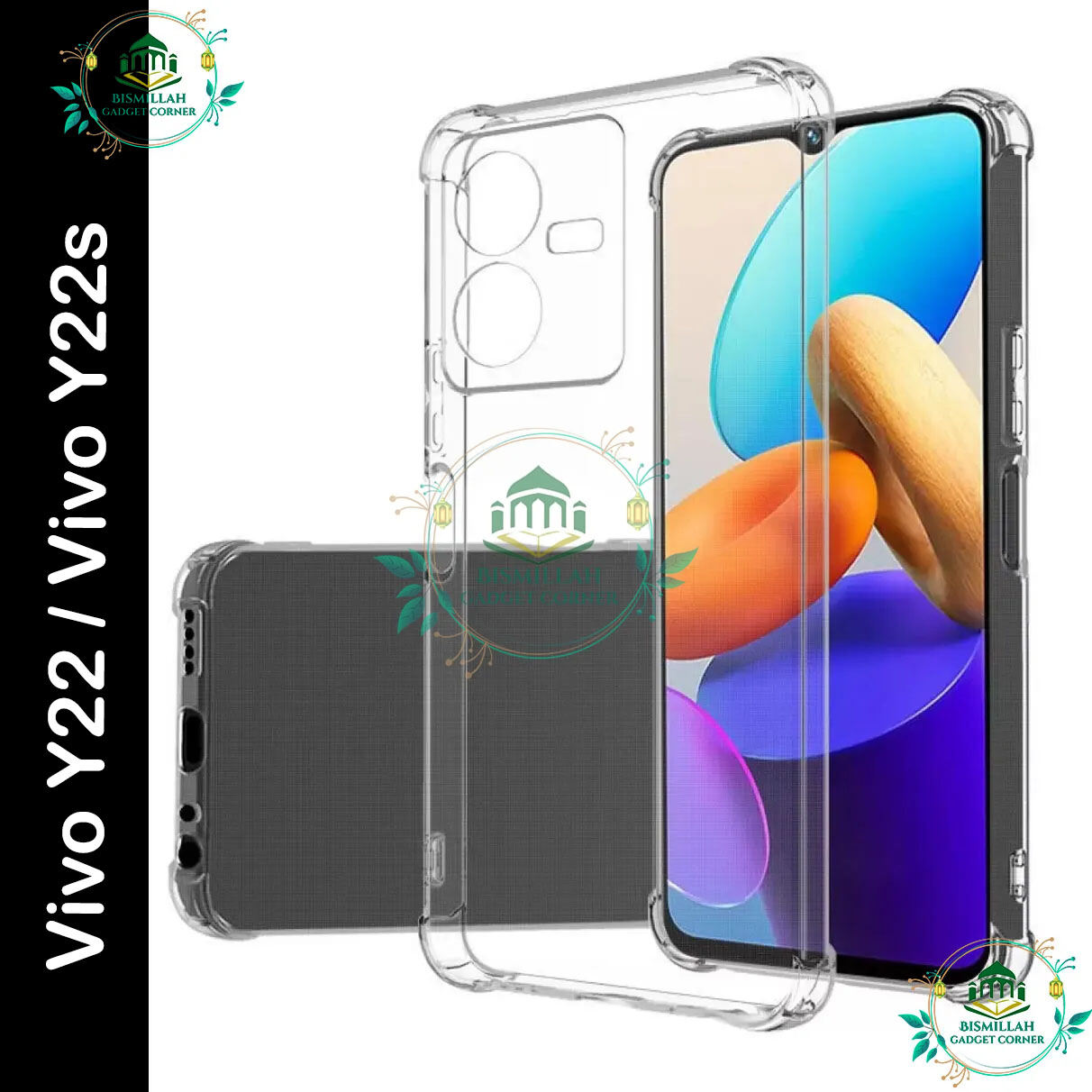 Transparent back cover For Vivo Y22 / Vivo Y22s Luxury transparent Protect Back Cover Soft Case