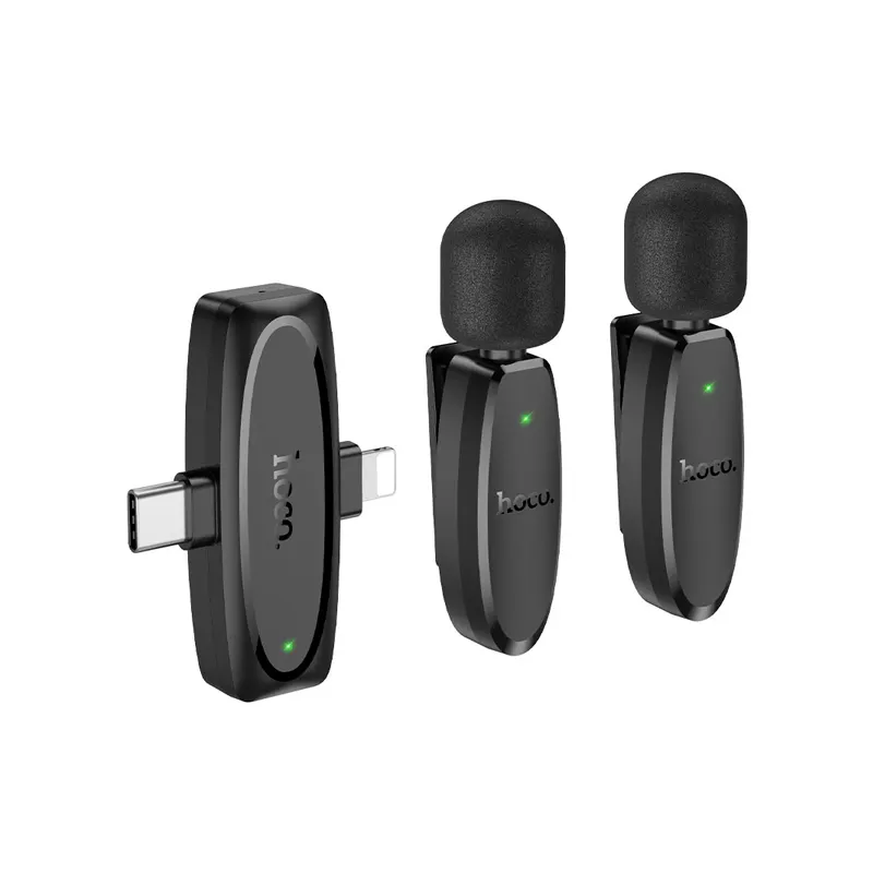 Hoco L15 Type C & Lightning Dual Mic Lavalier Wireless Microphone - Price in Bangladesh